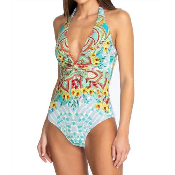 NEW JOHNNY WAS elena twist one piece swimsuit in multi - Picture 1 of 2
